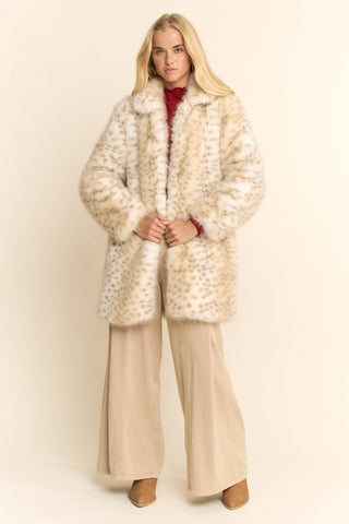 TRICOLOR FAUX FUR COAT