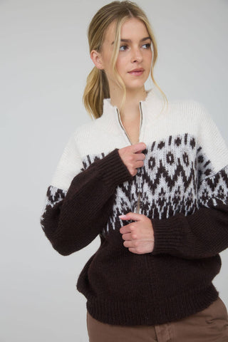 Frost Haven Fair Isle Zip Sweater