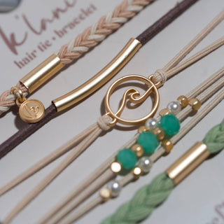 Reflect Gold Wave with Beachy Neutrals Hair Tie Bracelets