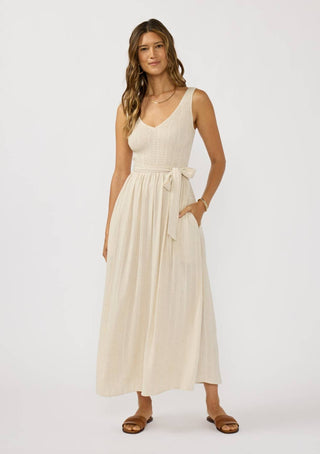 Driftwood Cove Smocked Midi Dress