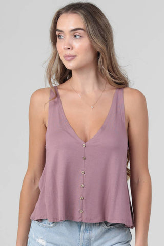 V-Neck Swingy Open Back Tank Top