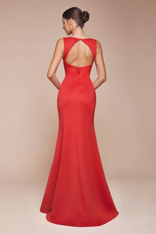 Sleeveless Sheath Gown with Cutout Back & Slit | Laciann Collective