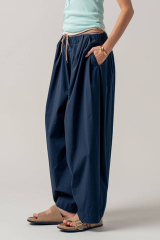 Contrast Waist Cocoon Leg Wide Pants | Laciann Collective