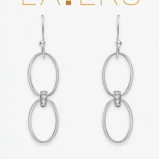 Double Loop CZ Dangle Layer Earrings