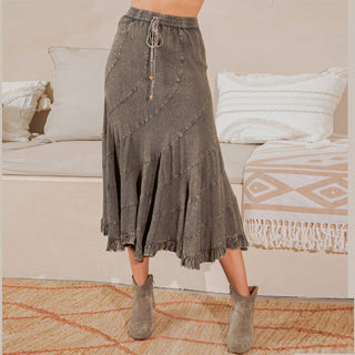 Boho Flair Asymmetrical Mid-Length Skirt