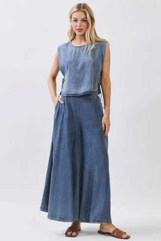 Tencel Washed Wide Flowy Leg Pants
