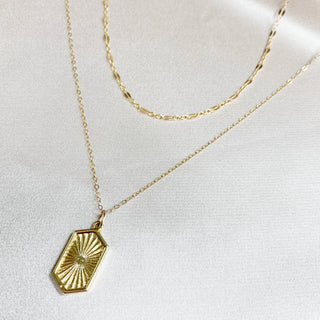 Kamryn Dapped Sequin Layering Chain Necklace Gold Filled