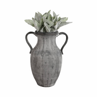 Black Dolomite Amphora Weathered Vase, 15 in.