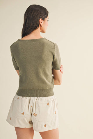 Short Sleeve Crew Neck Sweater – Boutique Comfort Meets Everyday Style