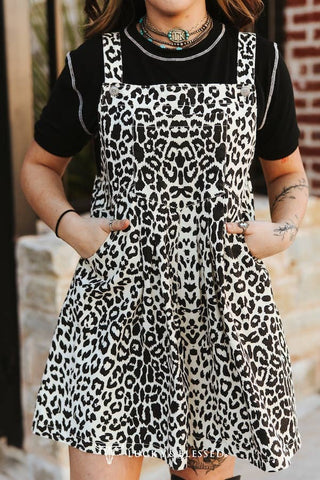 Wild Canyon Leopard Overall Mini Dress