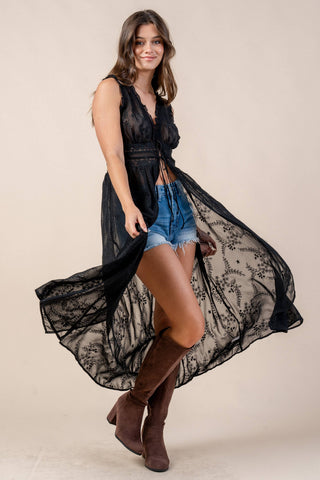 Embroidered Chiffon Top