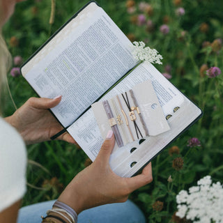 Faith Warm Neutrals with Gold Cross Hair Tie Bracelets