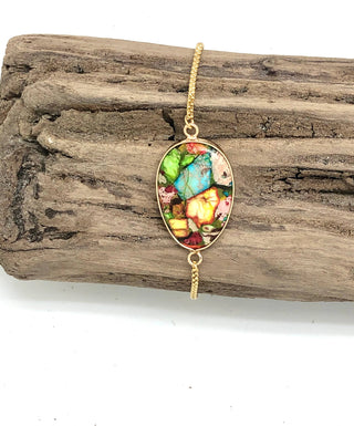 Bracelet Drawstring Multi Imperial Jasper Antique Chain