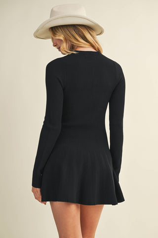 Pleated Sweater Dress – Cozy Texture Meets Boutique Elegance