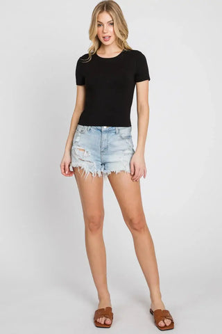 Graphite Basic Crop Top