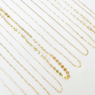Kamryn Dapped Sequin Layering Chain Necklace Gold Filled