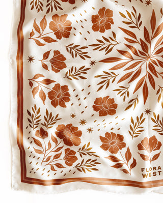 Desert Floral Silk Bandana Scarf