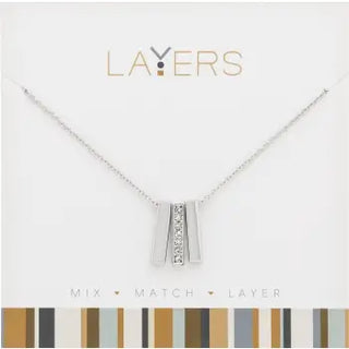 Sage Trio Silver Bar Necklace