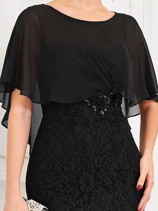 Fishtail Ruffles Sleeves Mother of Bridesmaid Dress