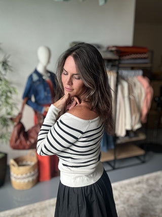 Bella Stripes Off the Shoulder