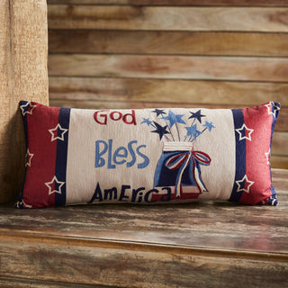 God Bless America Mason Jar Stars Pillow 12x28