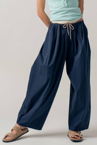 Contrast Waist Cocoon Leg Wide Pants | Laciann Collective