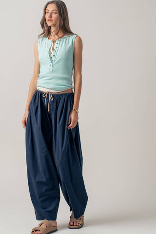 Contrast Waist Cocoon Leg Wide Pants | Laciann Collective