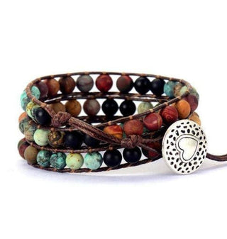 LOVE Natural Stone Leather Wrap Bracelet