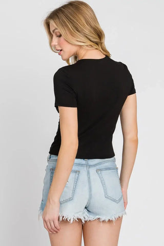 Graphite Basic Crop Top
