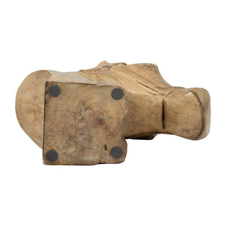 Handcrafted Wood Horse Head Figurine – Brown, 11 in.
