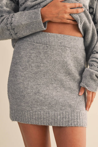 FROSTY REINDEER OFF THE SHOULDER COZY SWEATER SKIRT SET