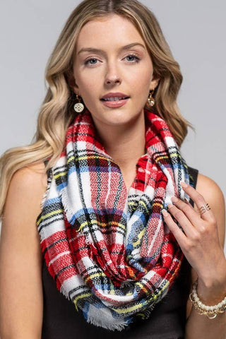 Classic Woven Plaid Infinity Scarf