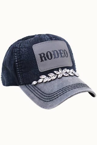 RODEO Two-Toned Dad Cap with Vegan Leather Bill +Leatherette