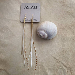Mini Feather Earrings - Blonde Grizzly / Gold