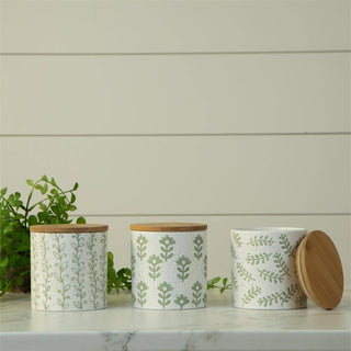 Leafy Green Dolomite Canisters – Set of 3