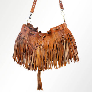Red Rock Fringe Bucket Leather Bag