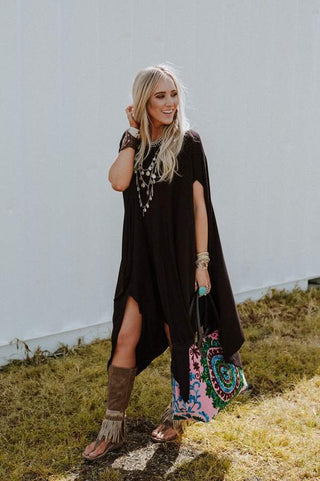 The Wren Boho Tunic - Black