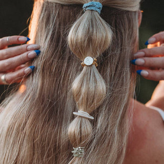 Grow Earthy Toned Silver Palm Tree Charm Hair Tie Bracelets