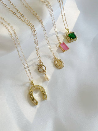 Giddy Up Horseshoe Bachelorette Necklace Gold Filled