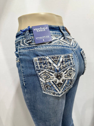 PLUS BOOTCUT STRETCHY RODEO COUNTRY WESTERN JEANS