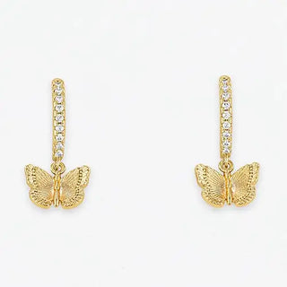 Desert Wing CZ Dangle Layer Earrings