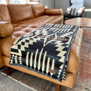 Southwest Alpaca Blanket - Forest Reversible