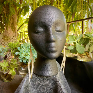 Mini Feather Earrings - Blonde Grizzly / Gold