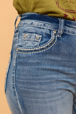 BOOTCUT STRETCH RODEO COUNTRY WESTERN JEANS