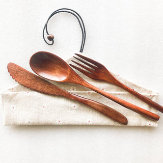 Japanese Style Wooden Cutlery Set
