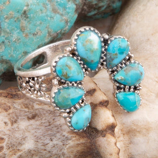 Dusty Mesa Floral Turquoise & Sterling Silver Ring