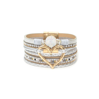 Bohemian Heart Rhinestone Bracelet