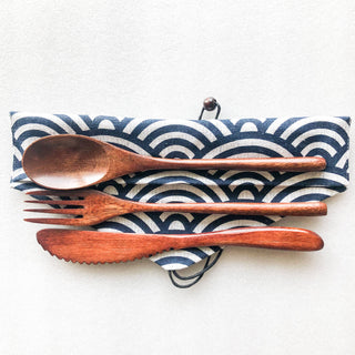 Japanese Style Wooden Cutlery Set