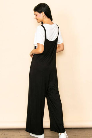 Wide Leg Overall Jumper with Bib & Side Pockets