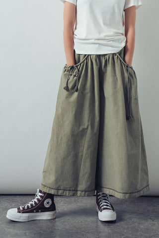 Tidal Drawstring Wide Leg Culottes
